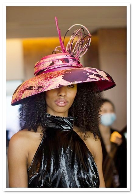 Black Louise Green Sinamay Straw Brim Sun Hat Silk Flower 